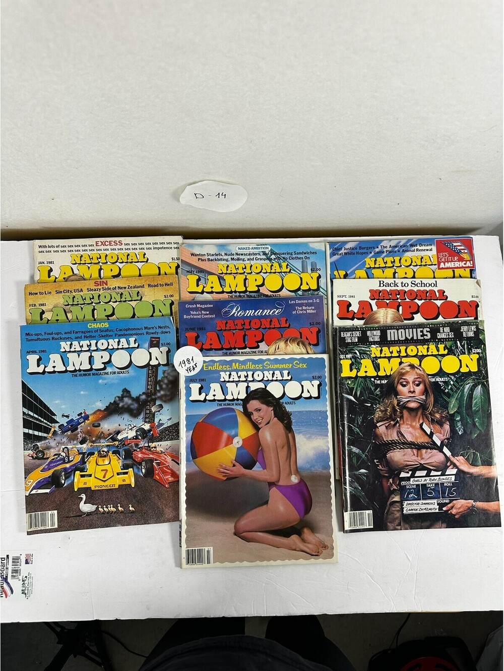Lot of 10 Vintage National Lampoon Magazines 1981 Humor Magazine Collection D-14
